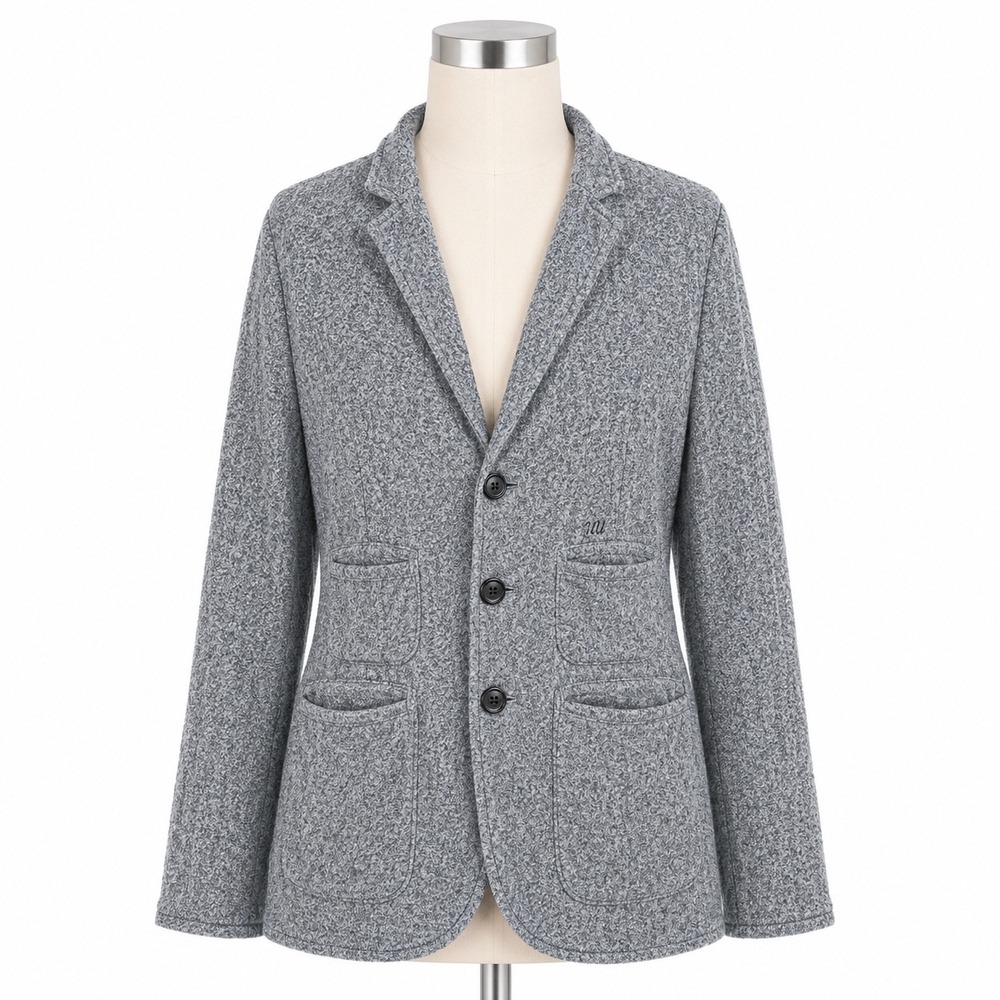 Uniqlo Undercover UU Jun‎ Takahashi  Collab Layer Blazer Medium Gray Knit Jacket